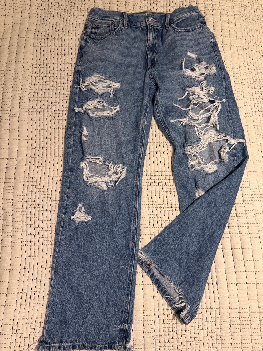 American Eagle Outfitters Women's Ripped Blue Boyfriend Jeans